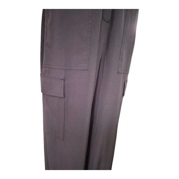 Athleta Brooklyn Utility Jumpsuit Shale Brown Cargo Pocket Ankle Jogger Sz 8 - Picture 6 of 9